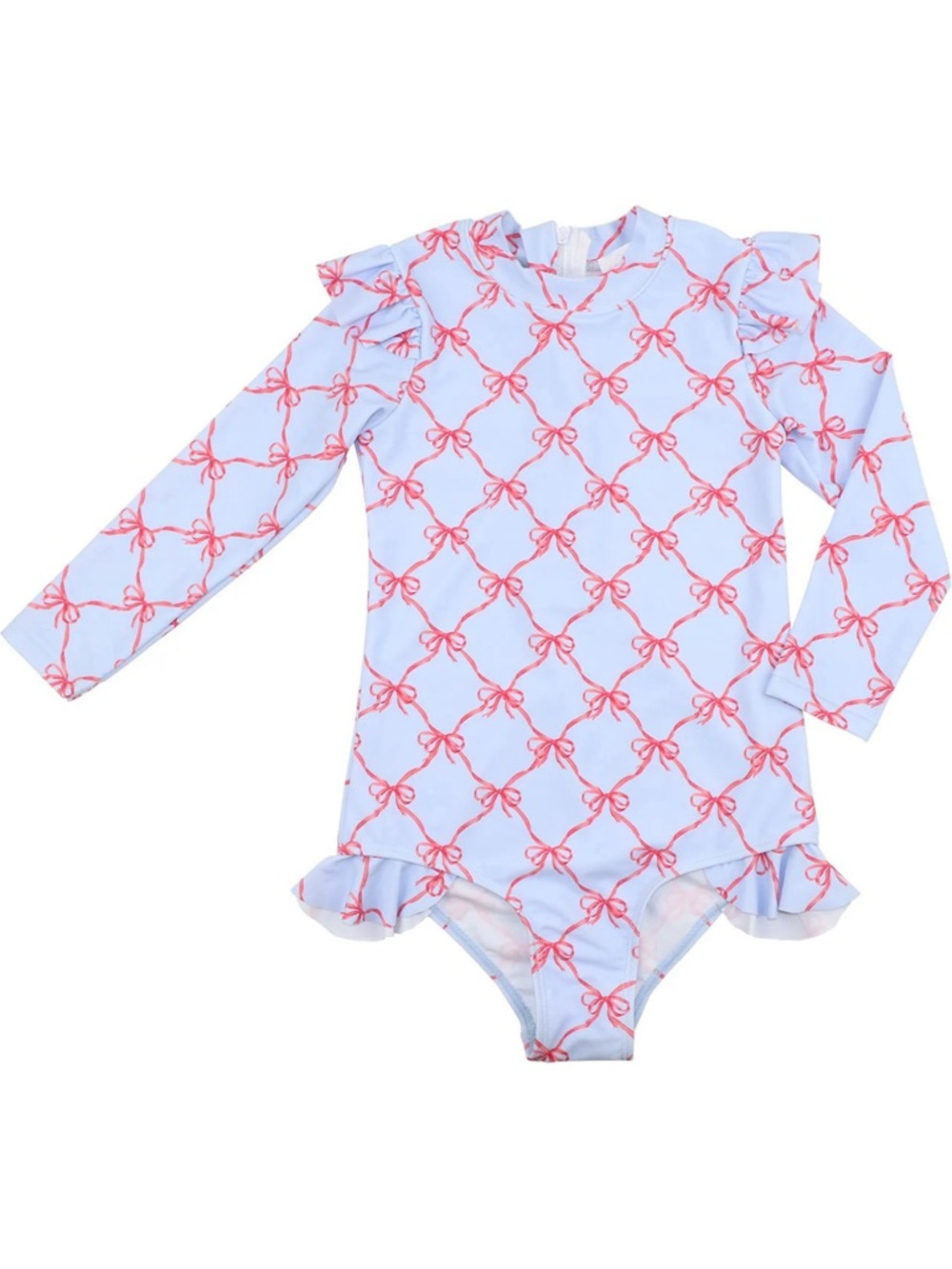Cecil and Lou - Red Bow Print Long Sleeve Swimsuit